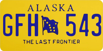 AK license plate GFH543
