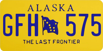 AK license plate GFH575
