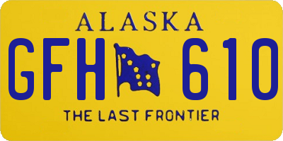 AK license plate GFH610