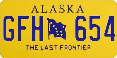AK license plate GFH654