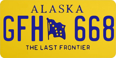 AK license plate GFH668