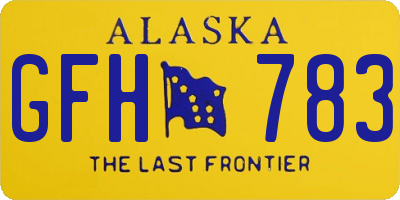 AK license plate GFH783