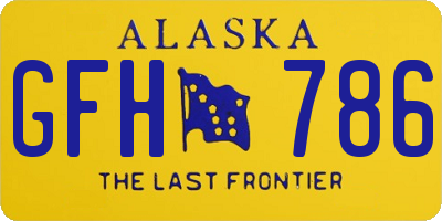 AK license plate GFH786