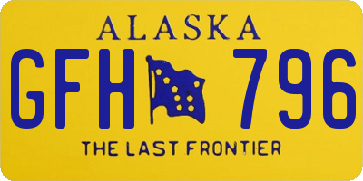 AK license plate GFH796