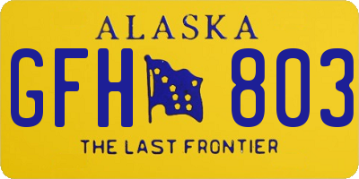AK license plate GFH803