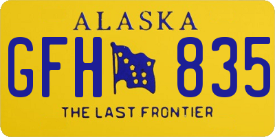 AK license plate GFH835