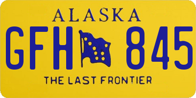 AK license plate GFH845