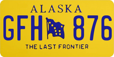 AK license plate GFH876
