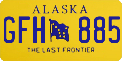 AK license plate GFH885