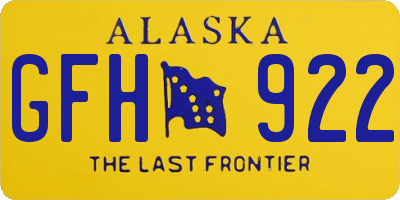 AK license plate GFH922