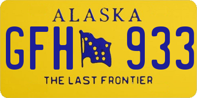 AK license plate GFH933