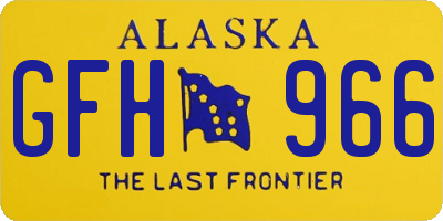 AK license plate GFH966
