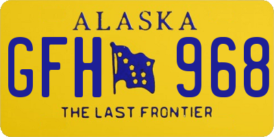 AK license plate GFH968
