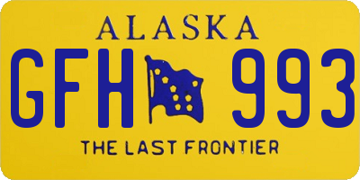 AK license plate GFH993