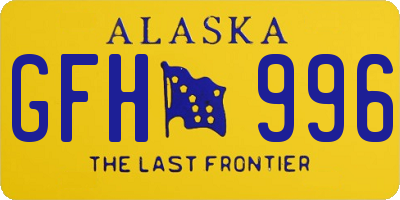 AK license plate GFH996