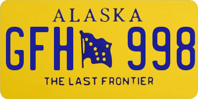 AK license plate GFH998