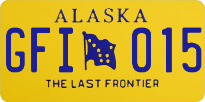 AK license plate GFI015