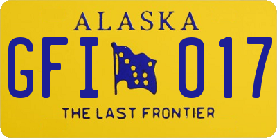 AK license plate GFI017