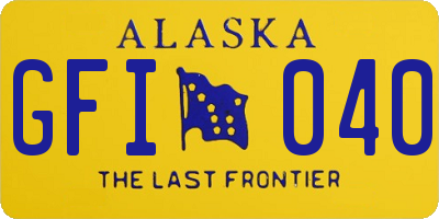 AK license plate GFI040