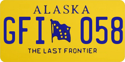 AK license plate GFI058