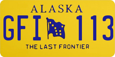 AK license plate GFI113