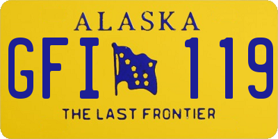 AK license plate GFI119