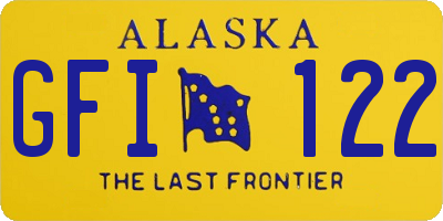 AK license plate GFI122