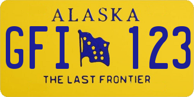 AK license plate GFI123