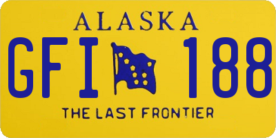 AK license plate GFI188