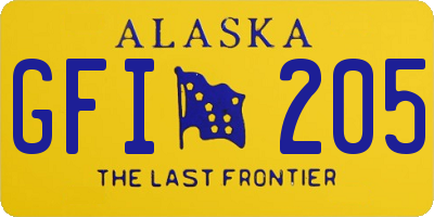 AK license plate GFI205