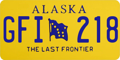 AK license plate GFI218
