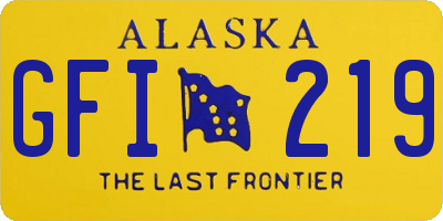 AK license plate GFI219