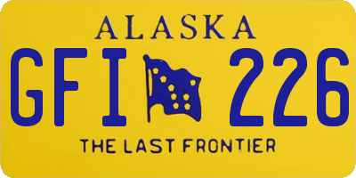 AK license plate GFI226