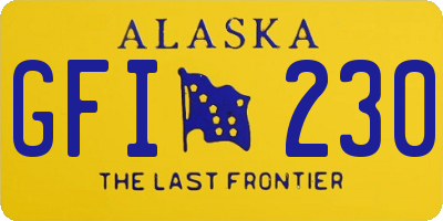 AK license plate GFI230