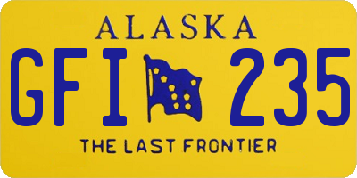 AK license plate GFI235