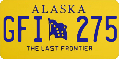 AK license plate GFI275