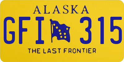 AK license plate GFI315