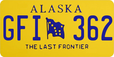 AK license plate GFI362