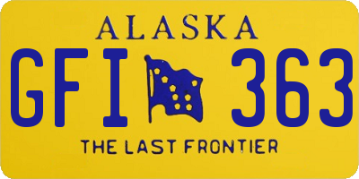 AK license plate GFI363