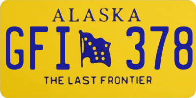 AK license plate GFI378