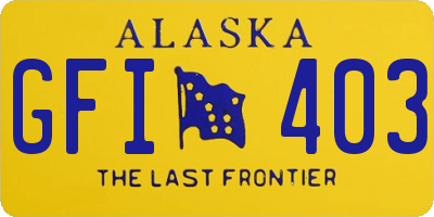 AK license plate GFI403