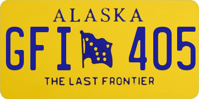 AK license plate GFI405