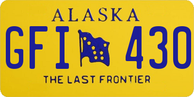 AK license plate GFI430