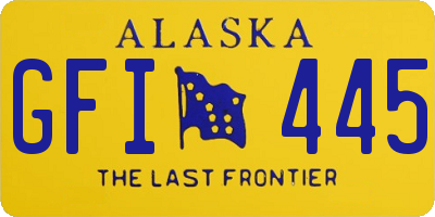AK license plate GFI445