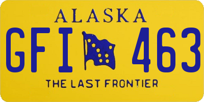 AK license plate GFI463