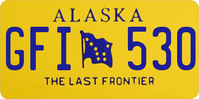 AK license plate GFI530
