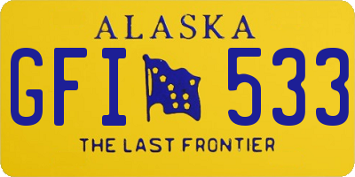 AK license plate GFI533
