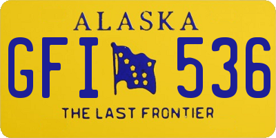 AK license plate GFI536
