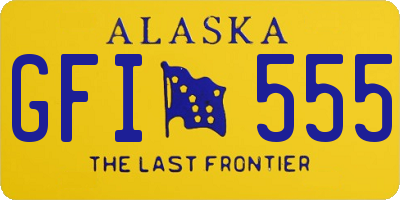 AK license plate GFI555