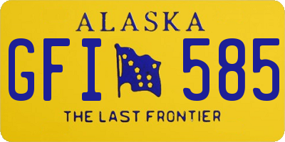 AK license plate GFI585
